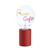 SOCLE LAMPE DE TABLE POP ROUGE + AMPOULE 2 MOTS MITB