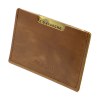 PORTE CARTE SIMPLE EN CUIR VERITABLE MARRON FONCE