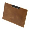 PORTE CARTE SIMPLE EN CUIR VERITABLE MARRON FONCE