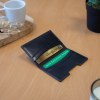 PORTE-CARTES FOLIO AVEC OU SANS ANTI-RFID  EN CUIR VERITABLE NOIR