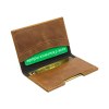 PORTE-CARTES FOLIO AVEC OU SANS ANTI-RFID  EN CUIR VERITABLE MARRON FONCE