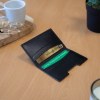 PORTE-CARTES FOLIO AVEC OU SANS ANTI-RFID EN SIMILI-CUIR LISSE NOIR