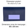 PORTE-CARTES FOLIO AVEC OU SANS ANTI-RFID  CUIR RECYCLÉ BLEU MARINE