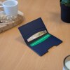 PORTE-CARTES FOLIO AVEC OU SANS ANTI-RFID  CUIR RECYCLÉ BLEU MARINE