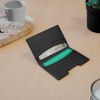 PORTE-CARTES FOLIO AVEC OU SANS ANTI-RFID  CUIR RECYCLÉ NOIR