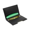 PORTE-CARTES FOLIO AVEC OU SANS ANTI-RFID  CUIR RECYCLÉ NOIR
