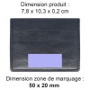 PORTE-CARTES HORIZONTAL AVEC OU SANS ANTI-RFID  EN CUIR VERITABLE NOIR