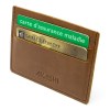 PORTE-CARTES HORIZONTAL AVEC OU SANS ANTI-RFID  EN CUIR VERITABLE MARRON FONCE