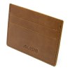 PORTE-CARTES HORIZONTAL AVEC OU SANS ANTI-RFID  EN CUIR VERITABLE MARRON FONCE