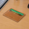 PORTE-CARTES HORIZONTAL AVEC OU SANS ANTI-RFID  EN CUIR VERITABLE MARRON CLAIR