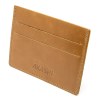 PORTE-CARTES HORIZONTAL AVEC OU SANS ANTI-RFID  EN CUIR VERITABLE MARRON CLAIR