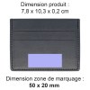 PORTE-CARTES HORIZONTAL AVEC OU SANS ANTI-RFID EN SIMILI-CUIR LISSE NOIR