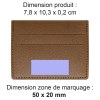 PORTE-CARTES HORIZONTAL AVEC OU SANS ANTI-RFID EN SIMILI-CUIR LISSE MARRON