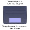 PORTE-CARTES HORIZONTAL AVEC OU SANS ANTI-RFID  CUIR RECYCLÉ BLEU MARINE