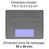 PORTE-CARTES HORIZONTAL AVEC OU SANS ANTI-RFID  CUIR RECYCLÉ GRIS