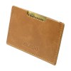 PORTE CARTE SIMPLE EN CUIR VERITABLE MARRON CLAIR