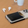 PORTE-CARTE POUR SMARTPHONE AVEC ADHESIF 3M EN CUIR VERITABLE NOIR