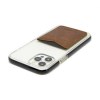 PORTE-CARTE POUR SMARTPHONE AVEC ADHESIF 3M EN CUIR VERITABLE MARRON FONCE
