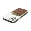 PORTE-CARTE POUR SMARTPHONE AVEC ADHESIF 3M EN CUIR VERITABLE MARRON FONCE
