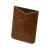 PORTE-CARTE POUR SMARTPHONE AVEC ADHESIF 3M EN CUIR VERITABLE MARRON FONCE