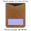 PORTE-CARTE POUR SMARTPHONE AVEC ADHESIF 3M EN CUIR VERITABLE MARRON CLAIR