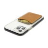 PORTE-CARTE POUR SMARTPHONE AVEC ADHESIF 3M EN CUIR VERITABLE MARRON CLAIR