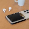 PORTE-CARTE POUR SMARTPHONE AVEC ADHESIF 3M EN SIMILI-CUIR LISSE NOIR