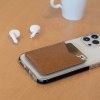 PORTE-CARTE POUR SMARTPHONE AVEC ADHESIF 3M EN SIMILI-CUIR LISSE MARRON