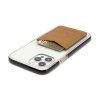 PORTE-CARTE POUR SMARTPHONE AVEC ADHESIF 3M EN SIMILI-CUIR LISSE MARRON