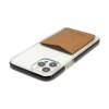 PORTE-CARTE POUR SMARTPHONE AVEC ADHESIF 3M EN SIMILI-CUIR LISSE MARRON