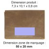 PORTE CARTE VOLET EN CUIR VERITABLE MARRON FONCE