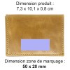 PORTE CARTE VOLET EN CUIR VERITABLE MARRON CLAIR