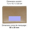 PORTE CARTE VOLET EN SIMILI-CUIR LISSE MARRON