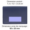 PORTE CARTE VOLET CUIR RECYCLÉ BLEU MARINE