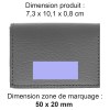 PORTE CARTE VOLET CUIR RECYCLÉ GRIS