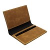 PORTEFEUILLE VERTICAL EN CUIR VERITABLE MARRON FONCE
