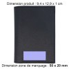 PORTEFEUILLE VERTICAL EN SIMILI-CUIR NOIR GRAINE