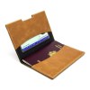 PORTE-PASSEPORT / CARTE GRISE / ASSURANCE EN CUIR VERITABLE MARRON CLAIR