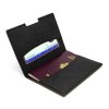 PORTE-PASSEPORT / CARTE GRISE / ASSURANCE  EN SIMILI-CUIR NOIR GRAINE