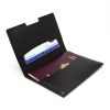 PORTE-PASSEPORT / CARTE GRISE / ASSURANCE  EN SIMILI-CUIR LISSE NOIR