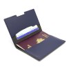 PORTE-PASSEPORT / CARTE GRISE / ASSURANCE CUIR RECYCLÉ BLEU MARINE