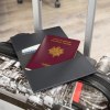 PORTE-PASSEPORT / CARTE GRISE / ASSURANCE CUIR RECYCLÉ NOIR