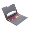 PORTE-PASSEPORT / CARTE GRISE / ASSURANCE CUIR RECYCLÉ GRIS