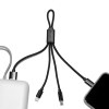 MIJI - CÂBLE COURT 4 EN 1 18 CM À CHARGE RAPIDE 20W EN MATÉRIAUX RECYCLÉS - NOIR