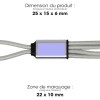 MIJI - CÂBLE COURT 4 EN 1 18 CM À CHARGE RAPIDE 20W EN MATÉRIAUX RECYCLÉS - SILVER