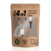RENKEI - CÂBLE DE CHARGE 4 EN 1 20W EN MATÉRIAUX RECYCLÉS - SILVER