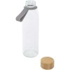 Bouteille d'eau en verre Porto de 500 ml avec poignée en silicone et couvercle en bambou
