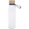 Bouteille d'eau en verre Porto de 500 ml avec poignée en silicone et couvercle en bambou