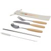 Ensemble de couverts Root 5 pièces en acier inoxydable et bois de hêtre