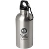 Bouteille d'eau Oregon de 400 ml simple paroi en acier recyclé certifié RCS avec mousqueton